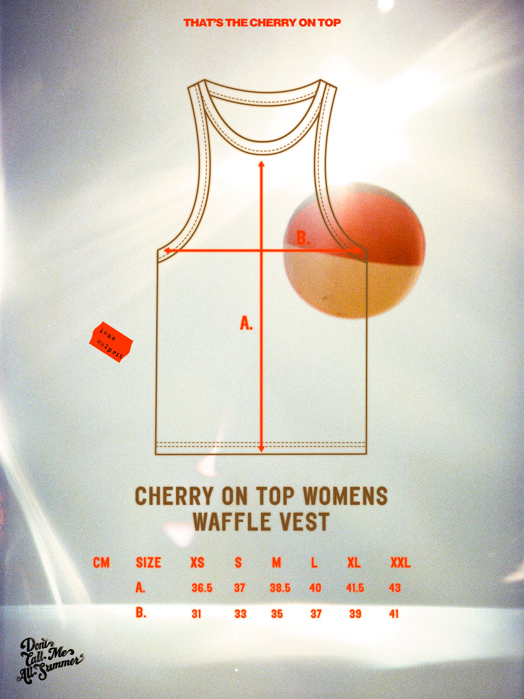 CHERRY ON TOP WOMENS WAFFLE VEST