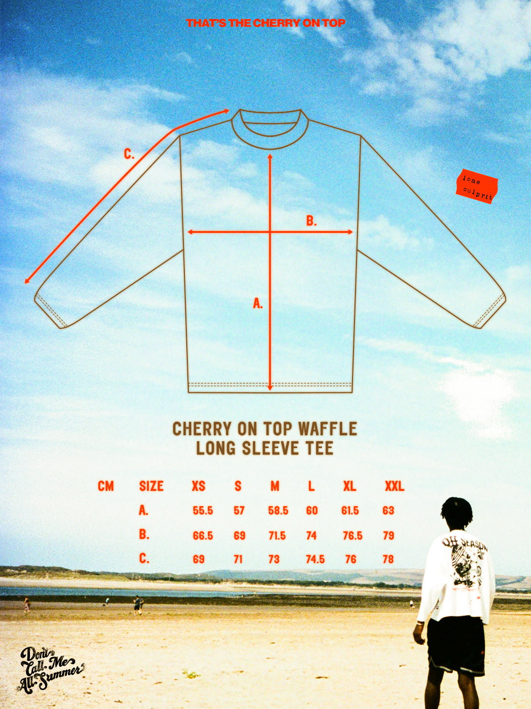 CHERRY ON TOP WAFFLE LONG SLEEVE TEE