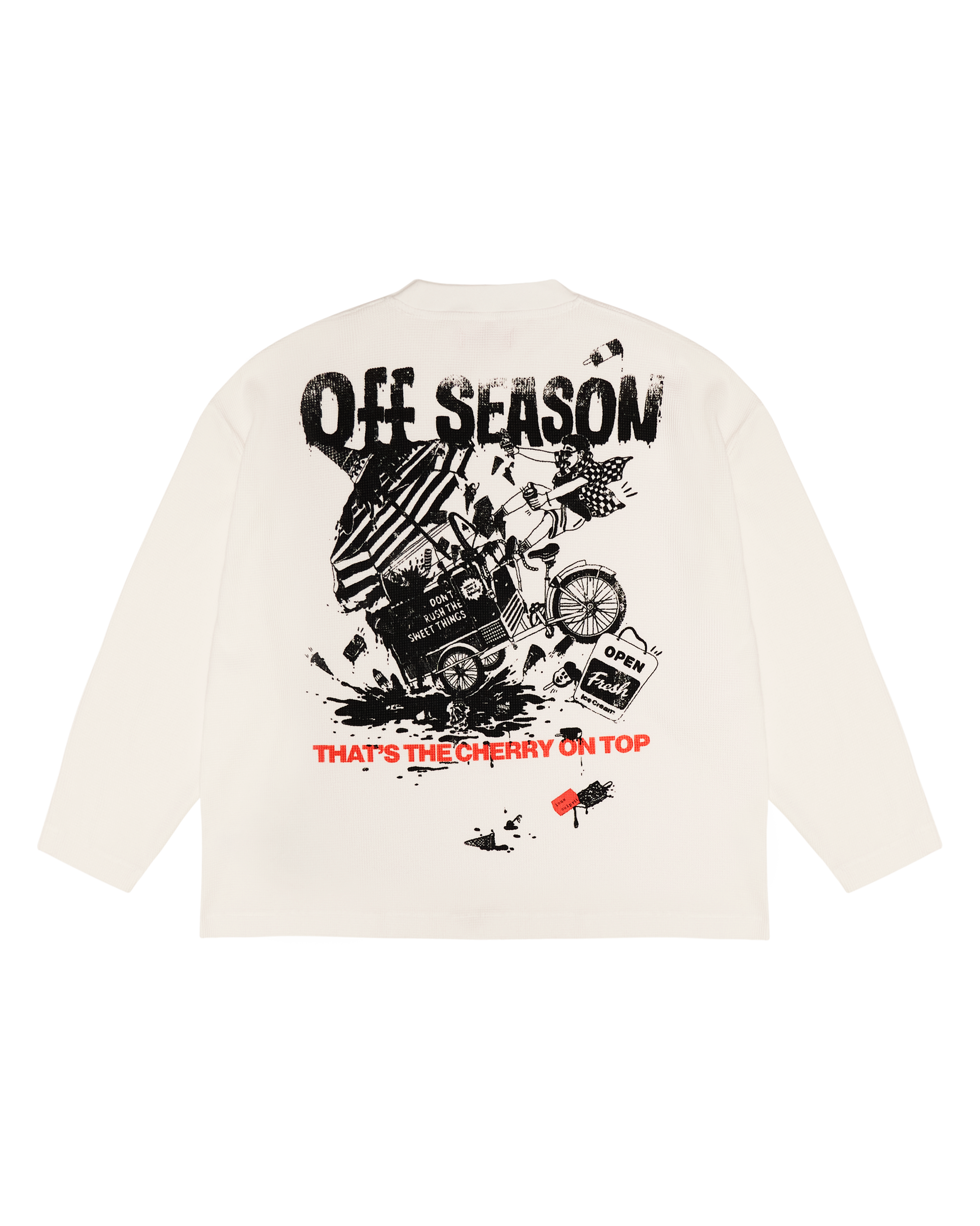 CHERRY ON TOP WAFFLE LONG SLEEVE TEE