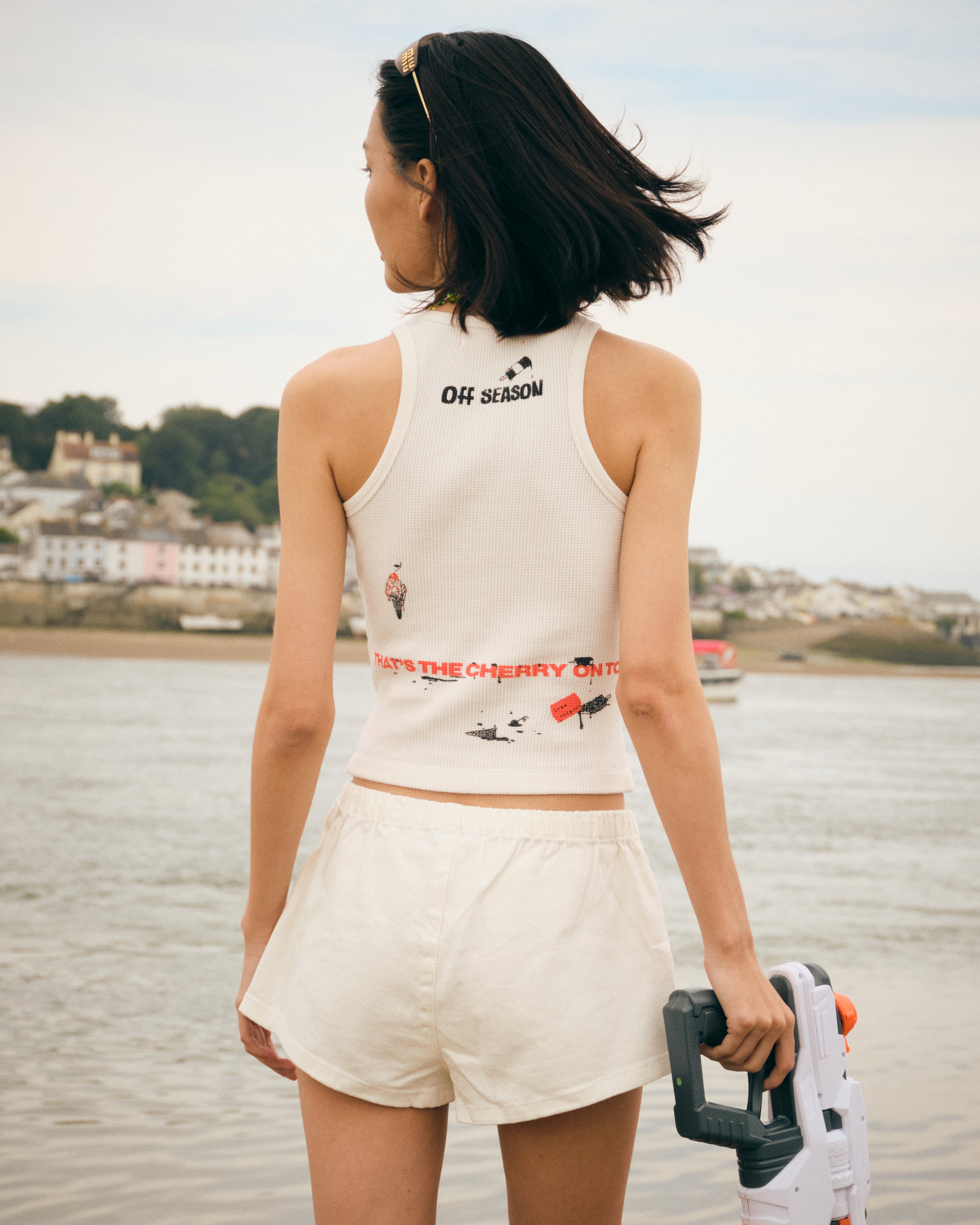 CHERRY ON TOP WOMENS WAFFLE VEST